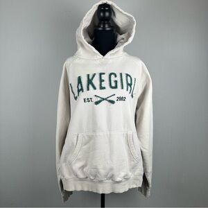 Lakegirl Sanded Fleece Hooded Sweatshirt Cross Paddle Logo Size Womens XL Casual